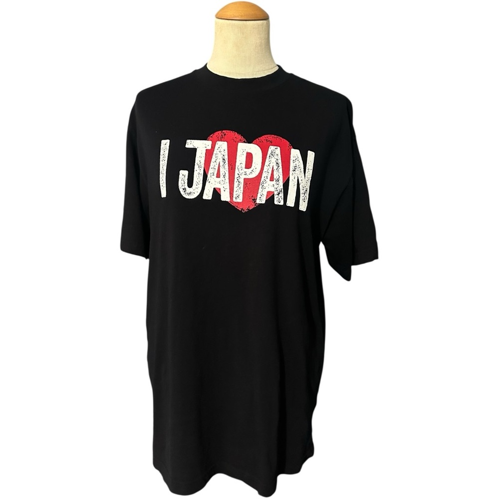 I Love Japan Shirt Black Red Unisex Size L